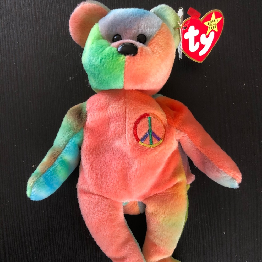 TY Beanie Babies Peace Bear Retired with 11 ERRORS